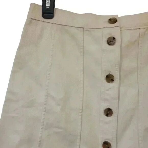 Banana Republic Women's Ivory Twill Cotton Button Front Mini Skirt NEW - Picture 3 of 12